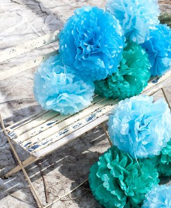 Pom-Set in blau von Engelpunt