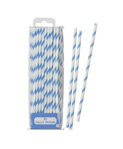 30 Stück blau gestreifte Strohhalme von talking tables auf www.mina-lola.com