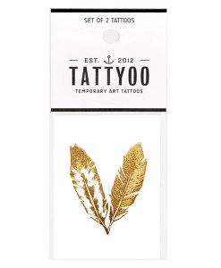 Goldene Federn Tattoo auf www.mina-lola.com