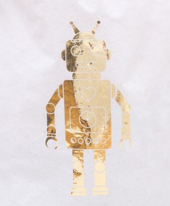 Papiersack Roboter gold auf mina-lola.com von Eulenschnitt
