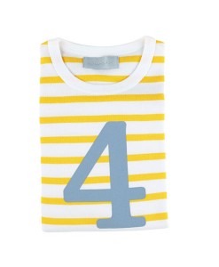 Geburtstagsshirt 4 gelb-grau auf mina-lola.com von Bob&Blossom
