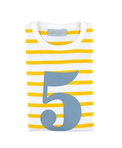 Geburtstagsshirt 5 gelb-grau auf mina-lola.com von Bob&Blossom