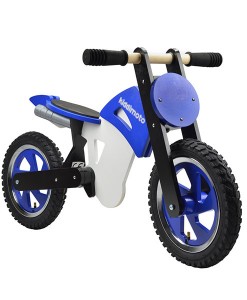 Laufrad SCRAMBLER blau/weiß auf mina-lola.com von kiddimoto