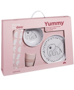 Geschirrset Happy Dots Elphee rosa auf mina-lola.com von done by deer