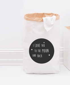 Papiersack Love you to the moon auf mina-lola.com von Eulenschnitt