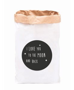 Papiersack Love you to the moon auf mina-lola.com von Eulenschnitt