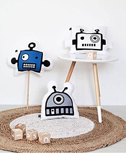 Kissen Roboter grau auf mina-lola.com von ohh noo