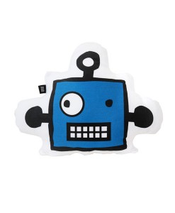 Kissen Roboter blau auf mina-lola.com von ohh noo