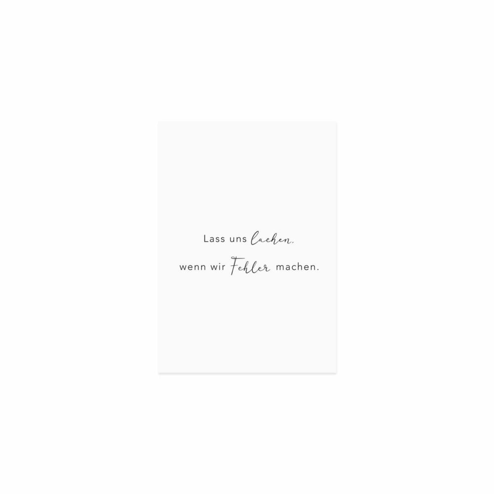 Postkarte_lachen-fehler-machen_Eulenschnitt Postkarte Lass uns lachen von Eulenschnitt auf www.mina-lola.com
