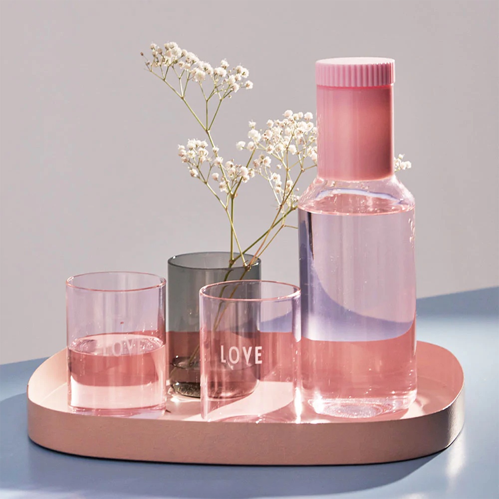 Karaffe Tube Glass 1l Rose Design Letters auf www.mina-lola.com