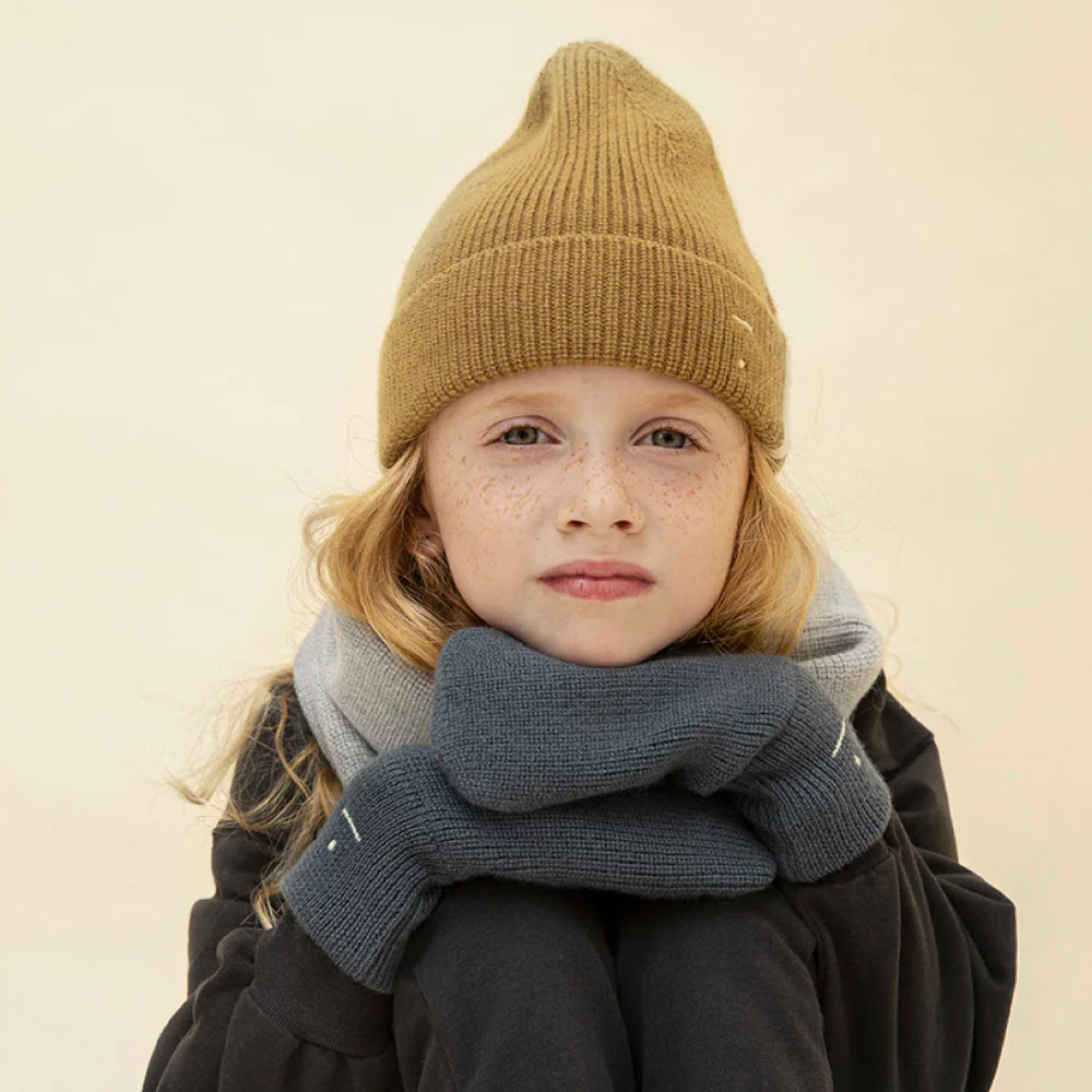 Fäustlinge KNITTED Blaugrau Gray Label auf www.mina-lola.com