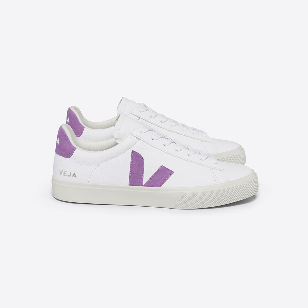 Seitenansicht Sneaker CAMPO Chromefree Leather White Mulberry Veja